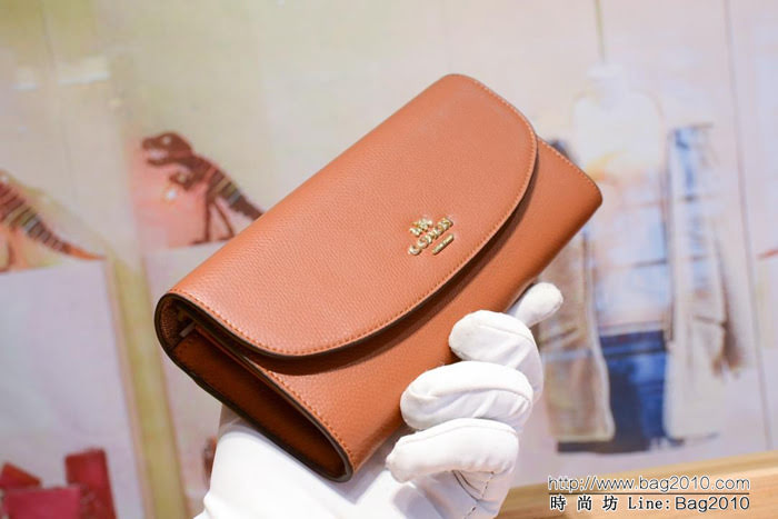 COACH蔻馳 F52689 女士信封錢包 簡單優雅 卡位/零錢位齊全 時尚按扣  Chz1328